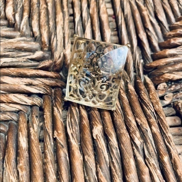 Coach Filigree Ring Clear Faceted Lucite ✨Approx 6 - Picture 6 of 13